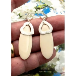 Online Lässige elegante Ohrhänger aus Emaille & Silber in Weiß – Geschenkidee für Frauen Brautschmuck