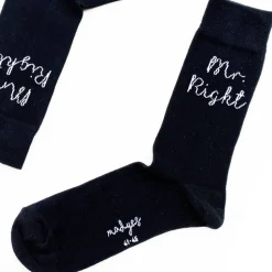 Lustige Hochzeitssocken für den Bräutigam – „Mr. Right“ – originelles Geschenk gegen kalte Füße Bräutigam