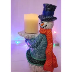 Online Lustiger Schneemann mit Kerze 3 Kerzen & Beleuchtung