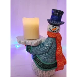 Online Lustiger Schneemann mit Kerze 3 Kerzen & Beleuchtung