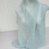 Brautstolen & -Boleros|Doris_strickt Luxuriöse Brautstola Mohair Seide Mint – Edles Lacetuch für Hochzeit & Feste