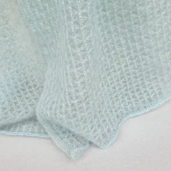Brautstolen & -Boleros|Doris_strickt Luxuriöse Brautstola Mohair Seide Mint – Edles Lacetuch für Hochzeit & Feste