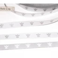 Online 1m (1EUR/m) Webband Christkind weiß/silber 9mm Deko- & Webbänder