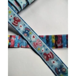 Deko- & Webbänder|liebelein-handarbeiten 1m Webband mit Engeln, 15mm breit, Meterware, Weihnachten, Engel, Herz, Wolke, Sterne, blau