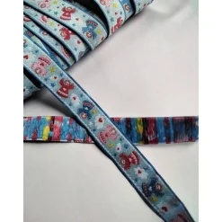 Deko- & Webbänder|liebelein-handarbeiten 1m Webband mit Engeln, 15mm breit, Meterware, Weihnachten, Engel, Herz, Wolke, Sterne, blau