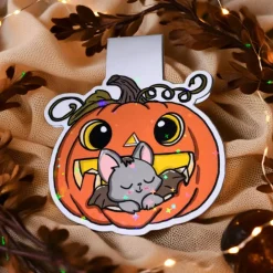 Discount Magnetisches Lesezeichen „Baby-Fledermaus im Kürbis“ – Halloween Lesezeichen Monster & Gespenster