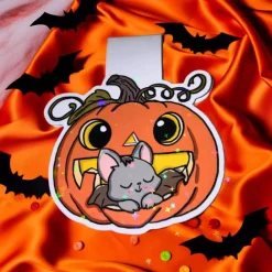Discount Magnetisches Lesezeichen „Baby-Fledermaus im Kürbis“ – Halloween Lesezeichen Monster & Gespenster
