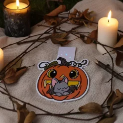 Discount Magnetisches Lesezeichen „Baby-Fledermaus im Kürbis“ – Halloween Lesezeichen Monster & Gespenster