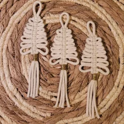 Hot Makramee Tannenbaum, 3er Set, Geschenkanhänger Geschenkeanhänger