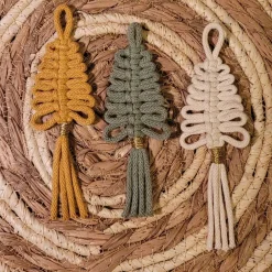 Hot Makramee Tannenbaum, 3er Set, Geschenkanhänger Geschenkeanhänger