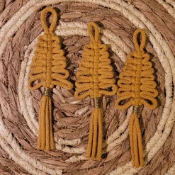 Hot Makramee Tannenbaum, 3er Set, Geschenkanhänger Geschenkeanhänger