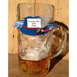 Clearance Maßkrug-Strumpfband, Maßkrug-Band, Krug-Band Markierungsband, Namensträger zünftig kariert Trachtenhut Wiesn-give-away Accessoires