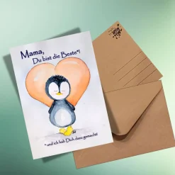 Glückwunschkarten|AWkreativKunst-Shop Mama, Du bist die Beste - Postkarte | Danke | Muttertag | jederzeit