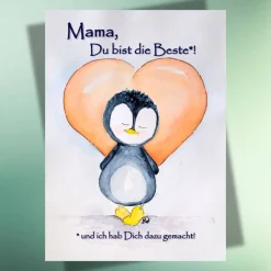 Glückwunschkarten|AWkreativKunst-Shop Mama, Du bist die Beste - Postkarte | Danke | Muttertag | jederzeit