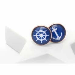 Bräutigam|Perlokraphy Manschettenknöpfe Rosegold maritim & musikalisch – Anker oder Noten – Geschenk für Bräutigam & Trauzeugen