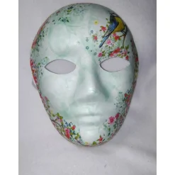 Masken|DittesDIESundDAS Maske, Frühling, handbemalt, Serviettentechnik, Pappmache