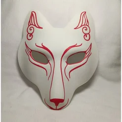 Masken|DittesDIESundDAS Maske, Fuchs, japanisch, Kabuki, Kitsune, handbemalt