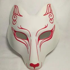Clearance Maske, Fuchs, japanisch, Maske, Kabuki, Kitsune, handbemalt Masken