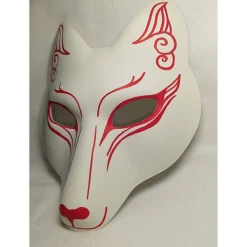 Clearance Maske, Fuchs, japanisch, Maske, Kabuki, Kitsune, handbemalt Masken
