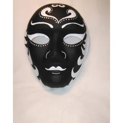 New Maske, schwarz, weiß, handbemalt, Pappmache Masken