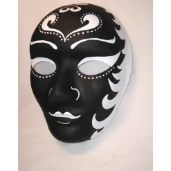 New Maske, schwarz, weiß, handbemalt, Pappmache Masken