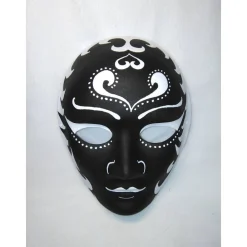 New Maske, schwarz, weiß, handbemalt, Pappmache Masken