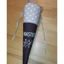 New Master, Abschlusstüte, Glückwunschtüte - Braun Punkte personalisierbar mit Namen Geschenke