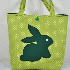 -Mädchentasche mit Hasen-Motiv, Kindergartentasche, Einkaufstasche,Kinderhandtasche Osterkörbchen