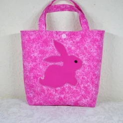 Online -Mädchentasche mit Hasen-Motiv, Kindergartentasche, Einkaufstasche,Kinderhandtasche Osterkörbchen
