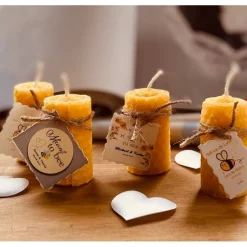 Hochzeitskerzen|OhneBrimborium Meant to Bee Bienenwachskerze Gastgeschenk Hochzeit mit Label auf Wunsch auch für Kommunion - Taufe - Geburtstag persona