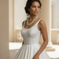 Brautschmuck|Scent of Beauty Design Mehrreihige Perlenkette aus Glaswachsperlen & transparenten Glasperlen – Zeitlose Eleganz