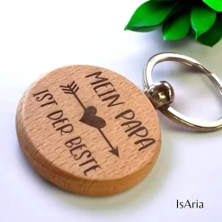 Outlet Mein Papa ist der Beste - Holz Schlüsselanhänger/personalisiert/Vatertag Accessoires