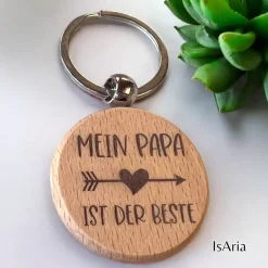 Outlet Mein Papa ist der Beste - Holz Schlüsselanhänger/personalisiert/Vatertag Accessoires