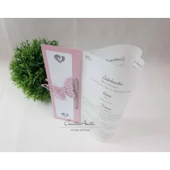 Menükarten|CreativAnita Menükarte Tischlicht HERZ in Wunschfarbe Kommunion, Konfirmation, Taufe