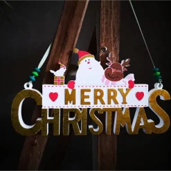 Weihnachtsdeko|Tinas Schmucktruhe Merry Christmas Schild Unikat – Handgefertigt aus Keramik, 26,50 x 14 cm, bunt