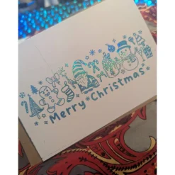 Hot "Merry Christmas" Weihnachtskarte, aufklappbar mit Umschlag | handgemalt oder foliert Weihnachtskarten