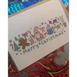 Hot "Merry Christmas" Weihnachtskarte, aufklappbar mit Umschlag | handgemalt oder foliert Weihnachtskarten