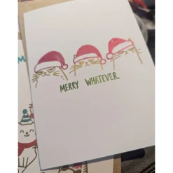 Sale "Merry Whatever" Weihnachtskarte, aufklappbar mit Umschlag | handgemalt oder foliert Weihnachtskarten