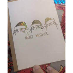 Sale "Merry Whatever" Weihnachtskarte, aufklappbar mit Umschlag | handgemalt oder foliert Weihnachtskarten