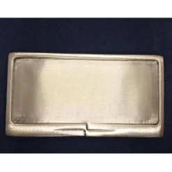 New Messingplatte eckig vernickelt matt-gold gebürstet 17x9 cm Hochzeitskerzen