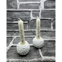 Discount Mini Adventskerze mit Kerzenhalter | Weihnachtskerze | Kerze | Adventskranz Adventskränze