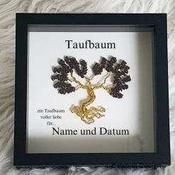 Sale Mini Edelsteinbaum Geschenk zur Taufe / Taufbaum/ Personalisierter Bilderrahmen / Lebensbaum /Taufrahmen Geschenke