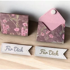 Sale Mini Umschläge Für Dich rosa Rosen – Gastgeschenk, Geldgeschenk & Mitbringsel – 10 Briefumschläge & Fahnen Dekoration
