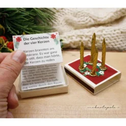 Hot Mini-Adventskranz in der Streichholzschachtel – handgemachtes Weihnachtsunikat Adventskränze