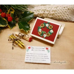 Hot Mini-Adventskranz in der Streichholzschachtel – handgemachtes Weihnachtsunikat Adventskränze