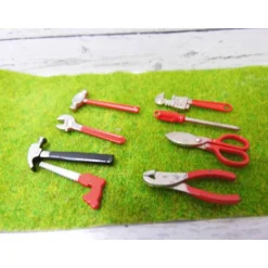 Bastelzubehör|SaBienchenshop Miniatur Garten Werkzeugkiste mit Werkzeug – Deko & Basteln für Feengarten & Puppenhaus