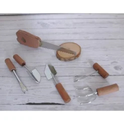 Wichtelzauber|SaBienchenshop Miniatur Gartenwerkzeuge 7-teilig mit Säge – Deko & Basteln für Feengarten, Wichteltür & Krippenbau