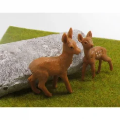 Bastelzubehör|SaBienchenshop Miniatur Rehe zur Dekoration – 2er Set für Puppenhaus, Krippenbau & Bastelideen