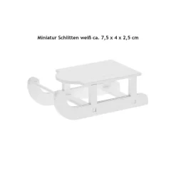 Wichtelzauber|AmOlenDiek Miniatur Schlitten weiß 75x40x25mm | Zubehör Wichteltür