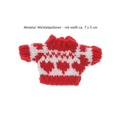 Online Miniatur Strickpullover in Rot-Weiß Wichtelzauber